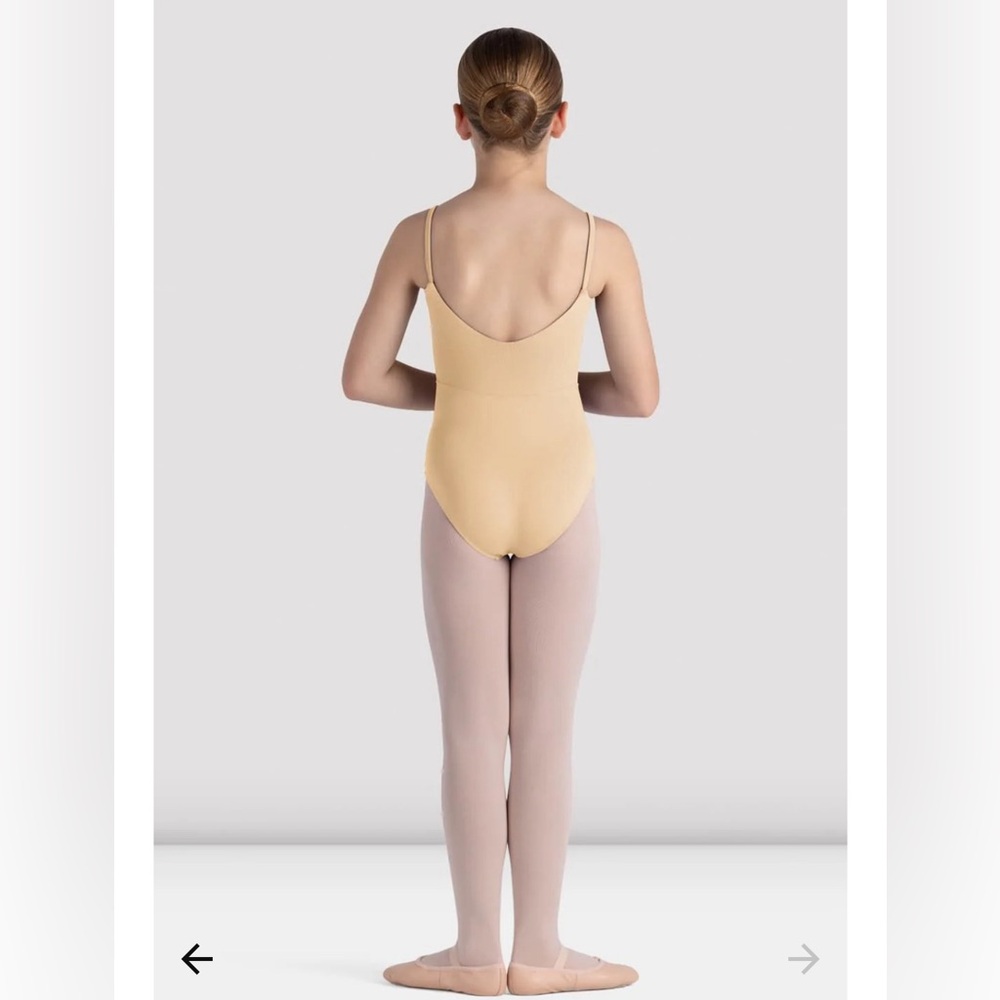 BLOCH Nude Spaghetti Strap Leotard (Kids 8-10) - Picture 2 of 5